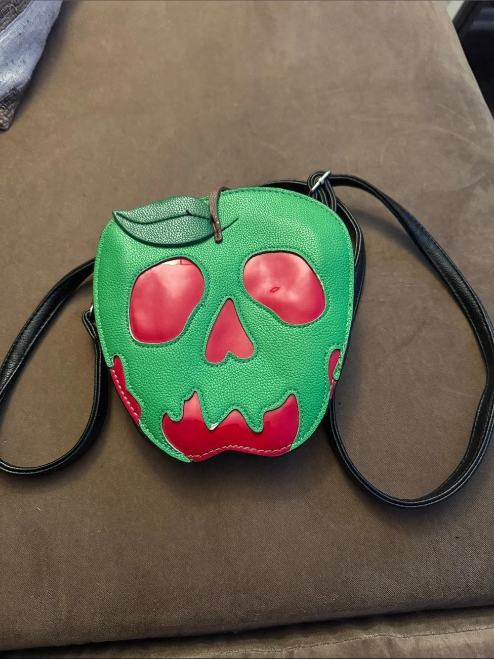 Green & Red Apple Skull Crossbody Bag